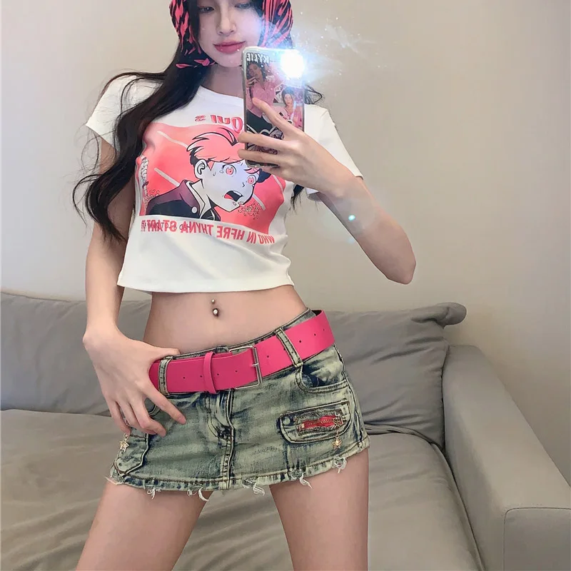 

Women's Clothing T Shirt Y2k Japanese Harajuku Graphic Kawaii TShirt Anime Print T-Shirt Grunge Tops Female clothes vintage top