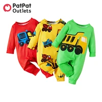 patpat boy baby clothes new born overalls jumpsuit romper infant newborn babies costume vehicle truck print long sleeve