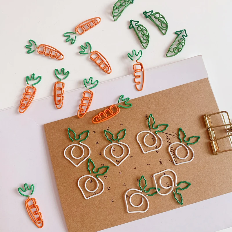 

Simulation White Radish Metal Bookmark Decorative File Memo Clip Cartoon Vegetables Mini Paper Clip Office School Supplies