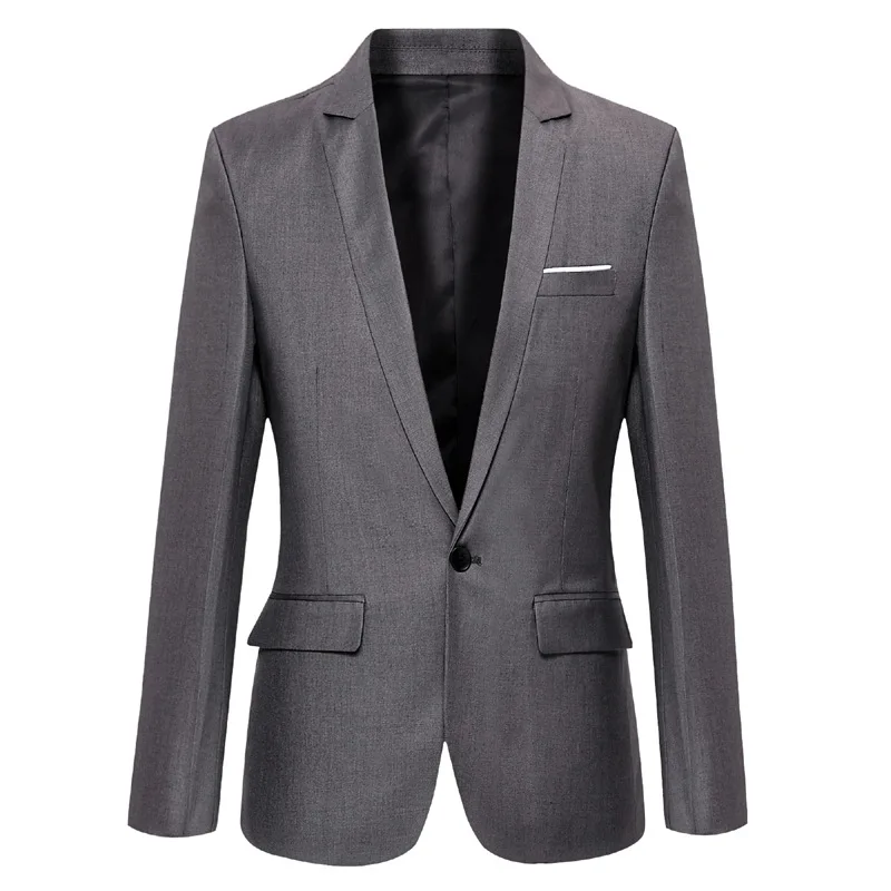 

Костюм 2505-R-Suit деловой костюм черный тонкий Серый Жених для свадьбы