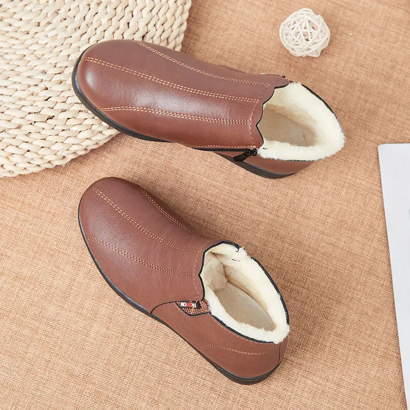 Women Boots 2022 Platform Winter Warm Ankle Boots Plush Slip-on Snow Boots Female Flat Shoes For Women Loafers Zapatos Mujer