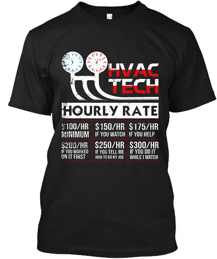 Забавная графическая Винтажная Футболка NWT Hvac Tech со скоростью вращения за час, размер M-3XL