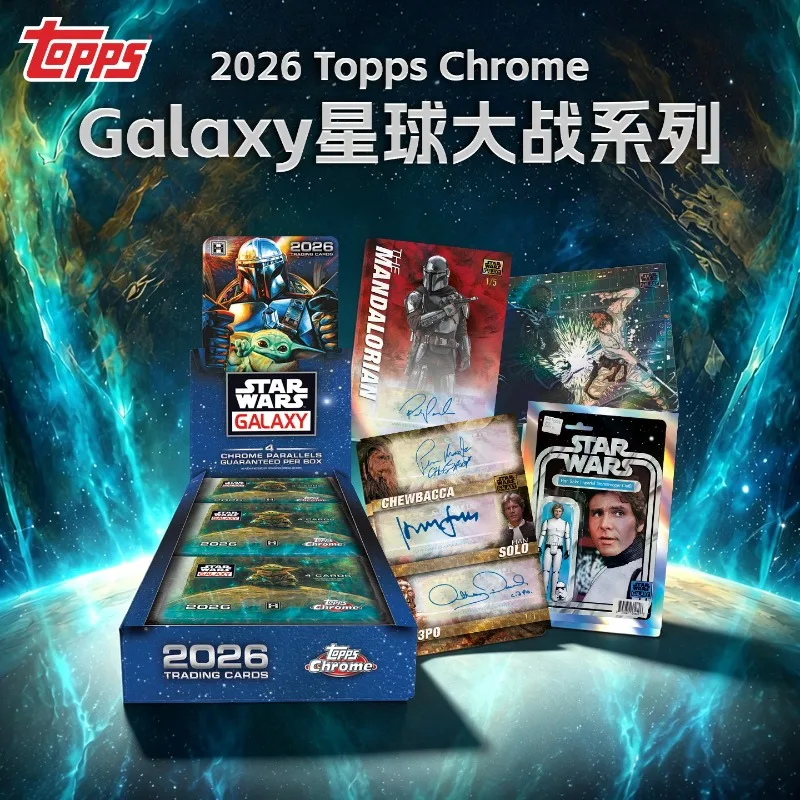 Фото Оригинальный набор коллекционных карточек Topps Chrome Galaxy Star Wars 2026 года с официальной лицензией, включающий параллельные карты Chrome и автографы. №2