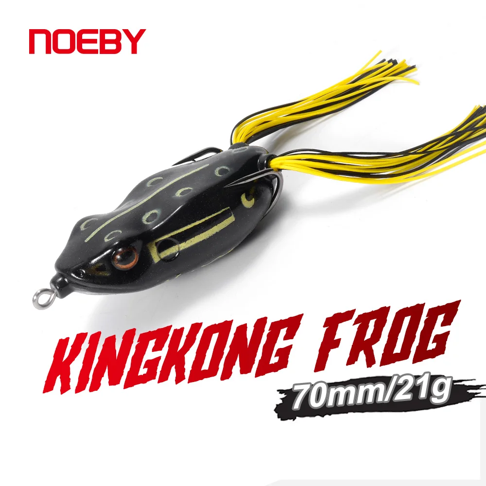 Noeby Hollow Body Walking Frog Topwater Lure and Toad Soft Baits with Weedless Hooks for Snakehead Dogfish Musky Bass Lures