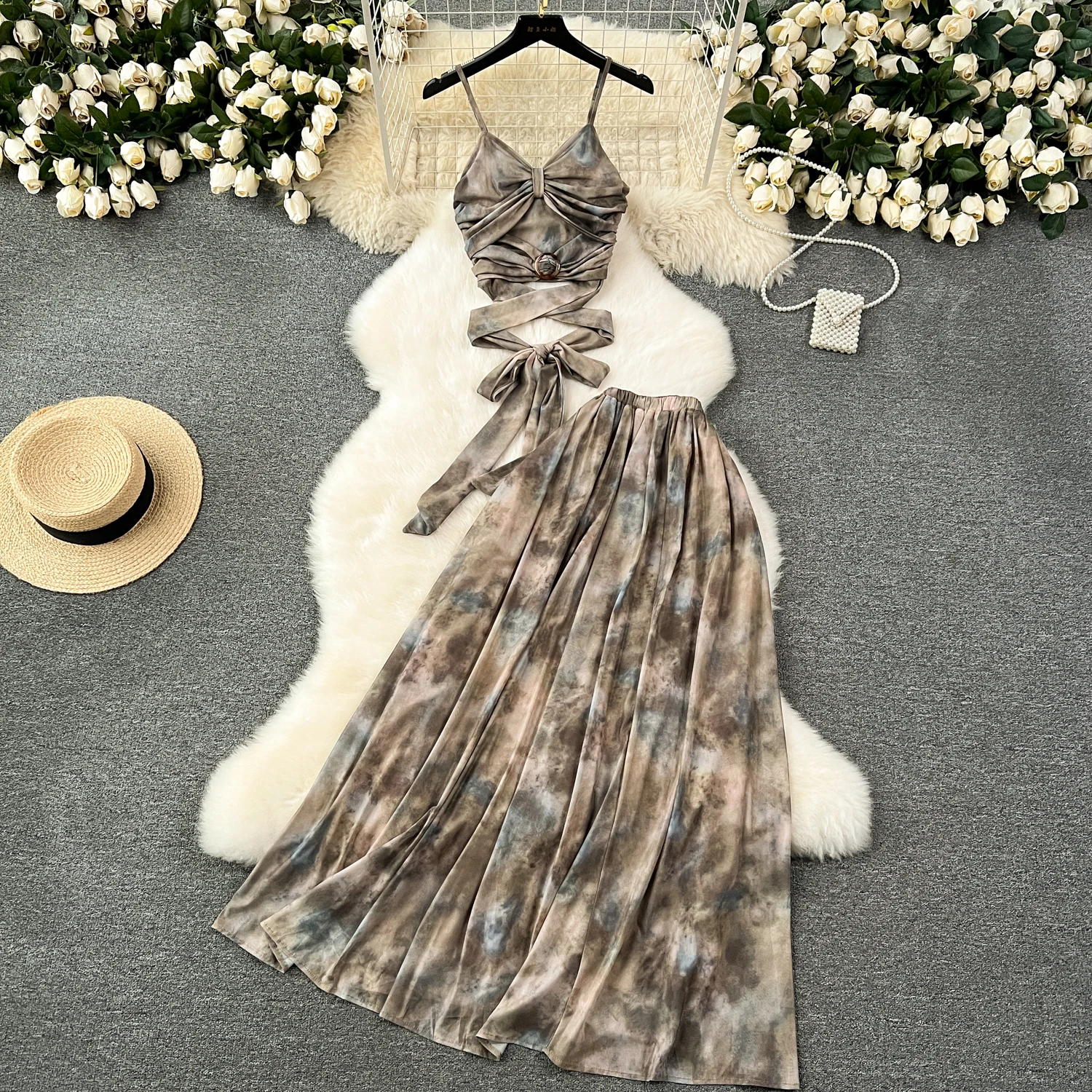 Женские шикарные комплекты из двух предметов в стиле ретро бандажная