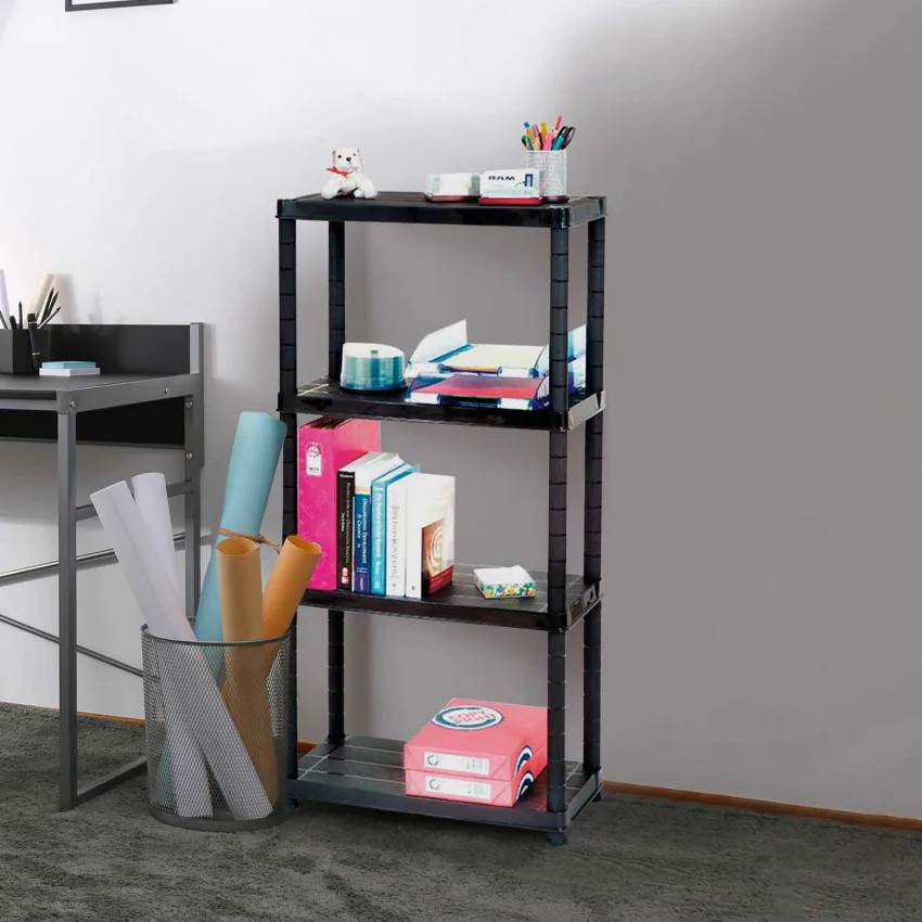 Книжный шкаф из смолы с 4 полками 130x60x30 см 100 кг GH91|Подставки для хранения и