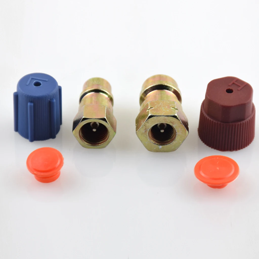 

2 Pieces High/Low Adjustable AC R12 to R134A Quick Coupler Connector Adapter 1/4 HVAC Set Auto Replacement Parts
