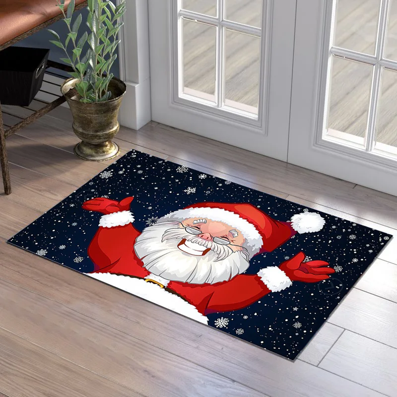 

Santa Pattern Rugs Christmas Collection Living Room Bedroom Carpet Children'S Room Furry Blankets Hallway Bathroom Anti-Slip Rug