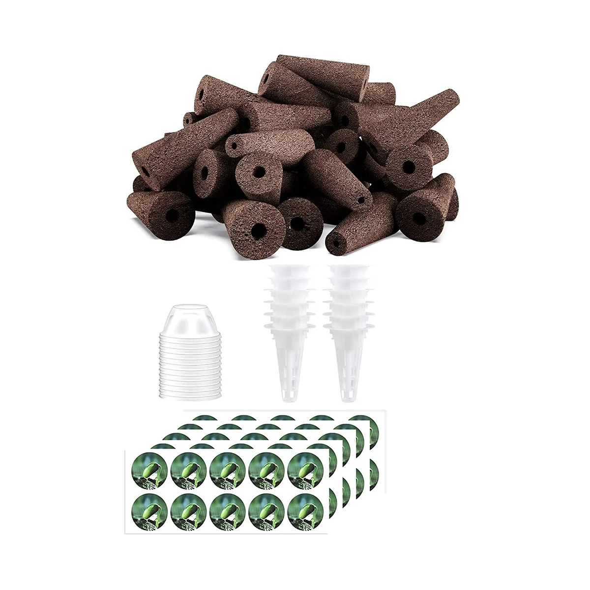 

Набор из 124 шт. подставок для семян, набор аксессуаров для выращивания растений, включая корзины для выращивания, изоляционные крышки, губки для выращивания растений, этикетки