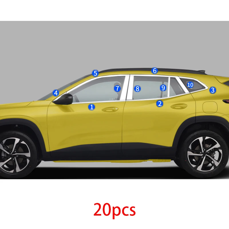 Для Chevrolet Trax Seeker 2023 2024 хромированное наружное окно из нержавеющей стали BC