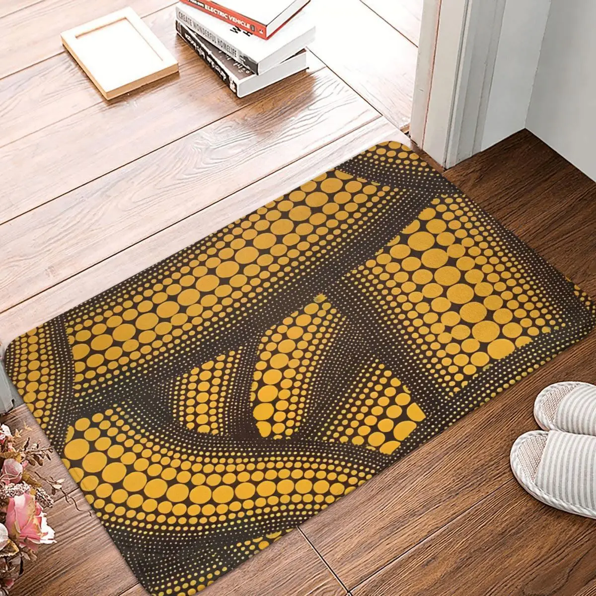 

Yayoi Kusama Japanese Artist Kitchen Non-Slip Carpet Like A Yellow Rope Living Room Mat Welcome Doormat Floor Decor Rug