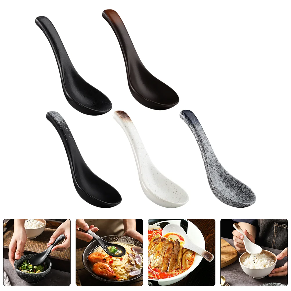 

Spoon Spoons Soup Ceramic Porcelain Chinese Dessert Retro Ramen Japanese Serving Cream Ice Appetizer Rice Asian Sauce Bluesugar