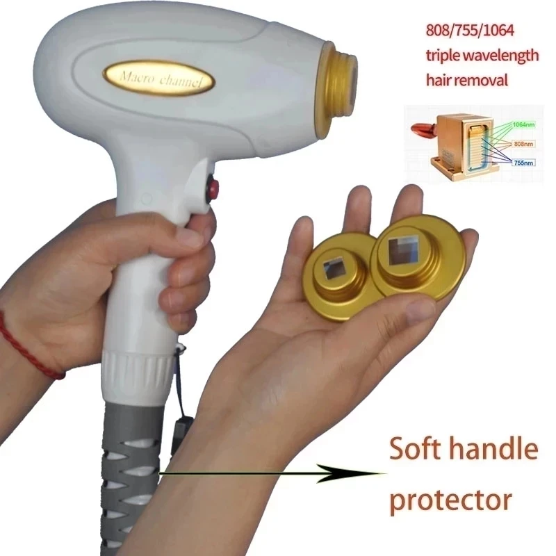 Beauty Laser Hair Removal Equipment Accessory Handle 3 Wavelength Diode Laser Hair Removal Handle