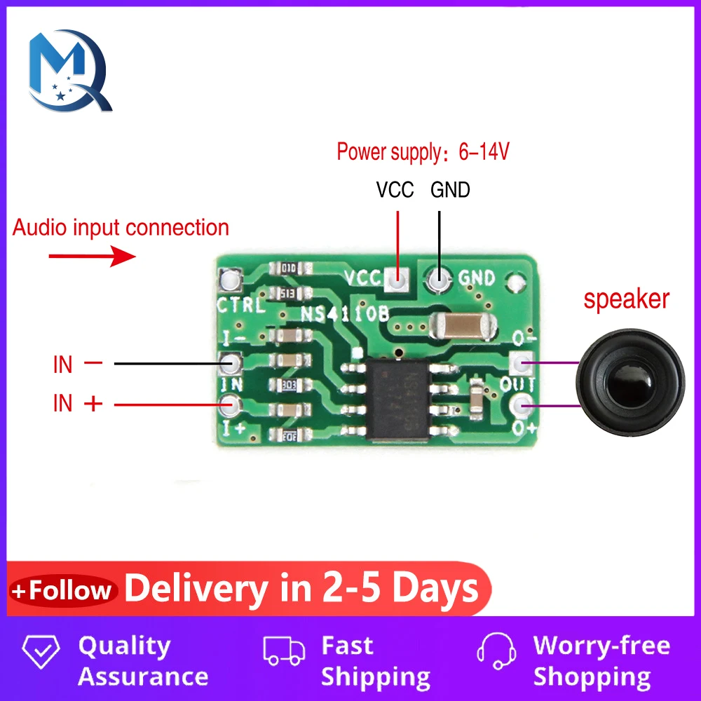 

Цифровой стерео аудио усилитель мощности NS4110B, Плата усилителя мощности 18 Вт DC 6-14 в D/AB аудио усилитель мощности для Arduino