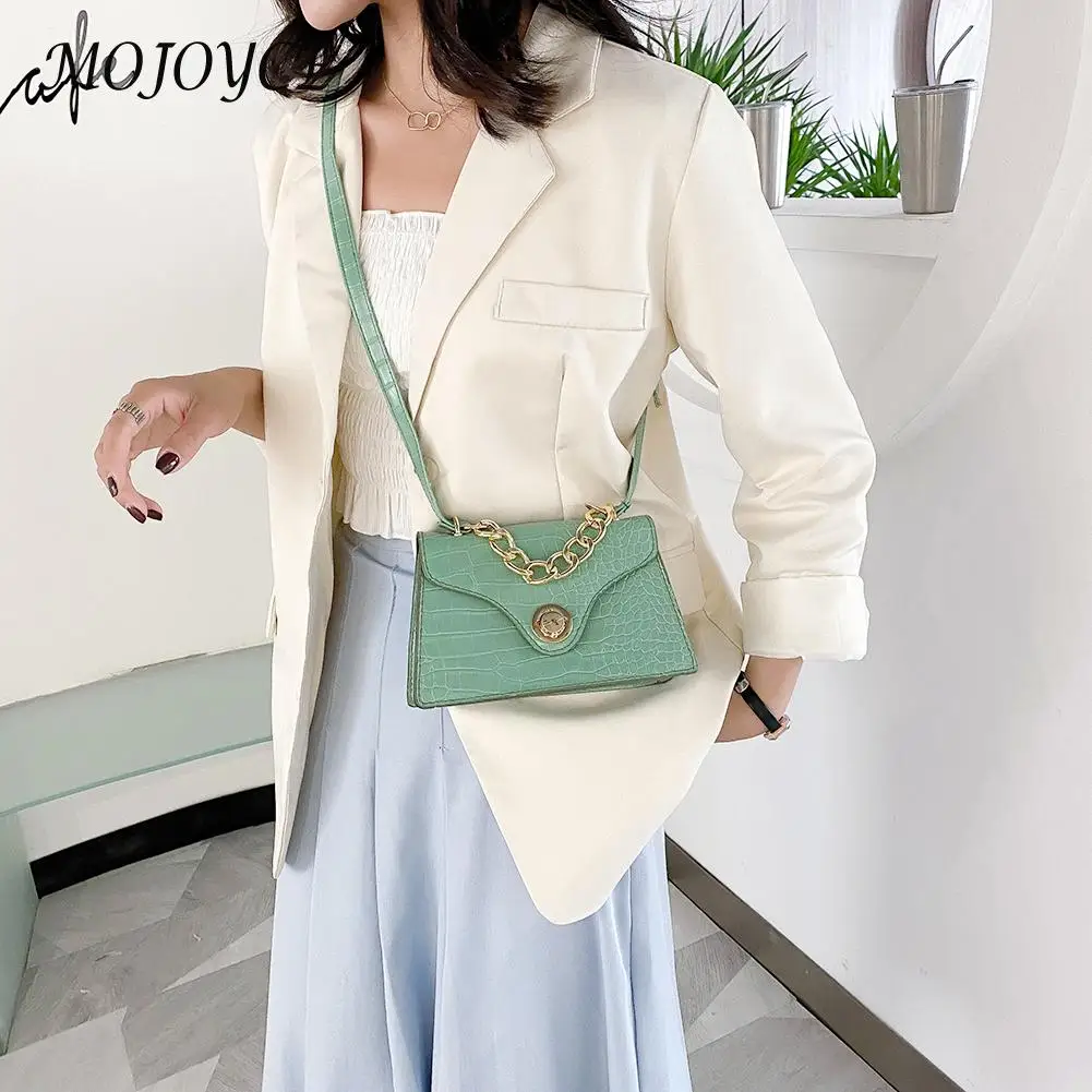

PU Leather Pure Color Chain Tote Women Casual Shoulder Messenger Bags Purses Youth Ladies Simple Versatile Bag