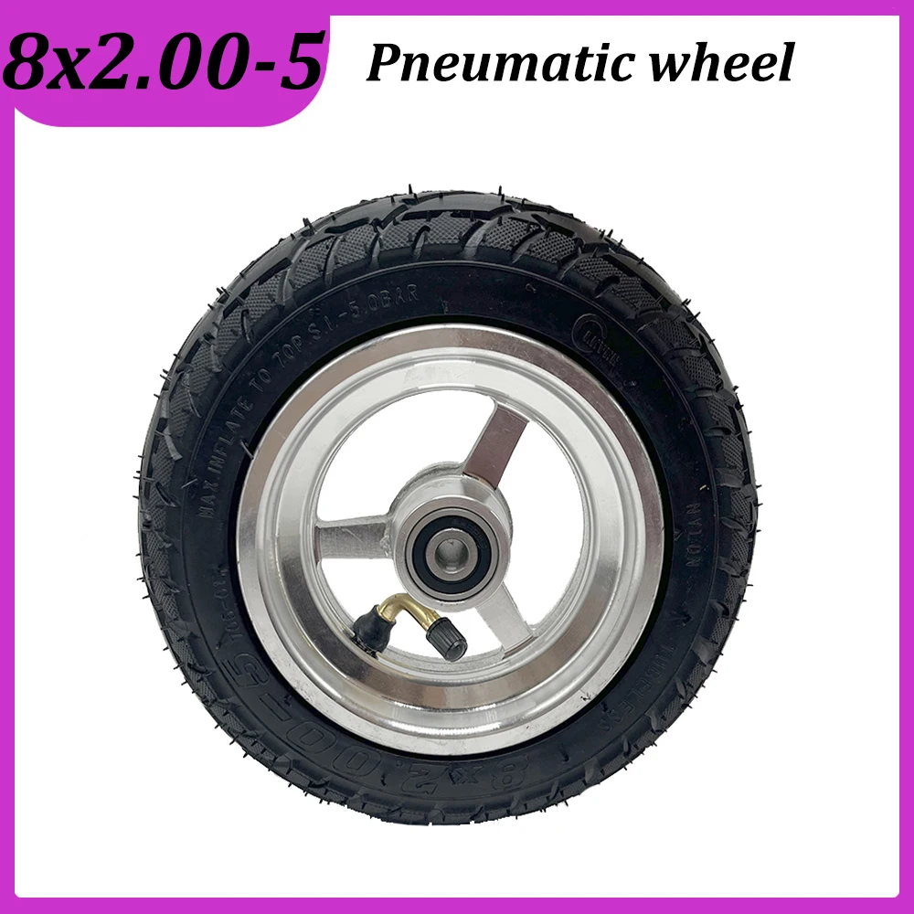 

8x2.00-5 Wheel Tubeless Tire with Aluminum Alloy Rim for Kugoo C3 S3 S2 MINI Electric Scooter Pneumatic Wheels Modified Parts