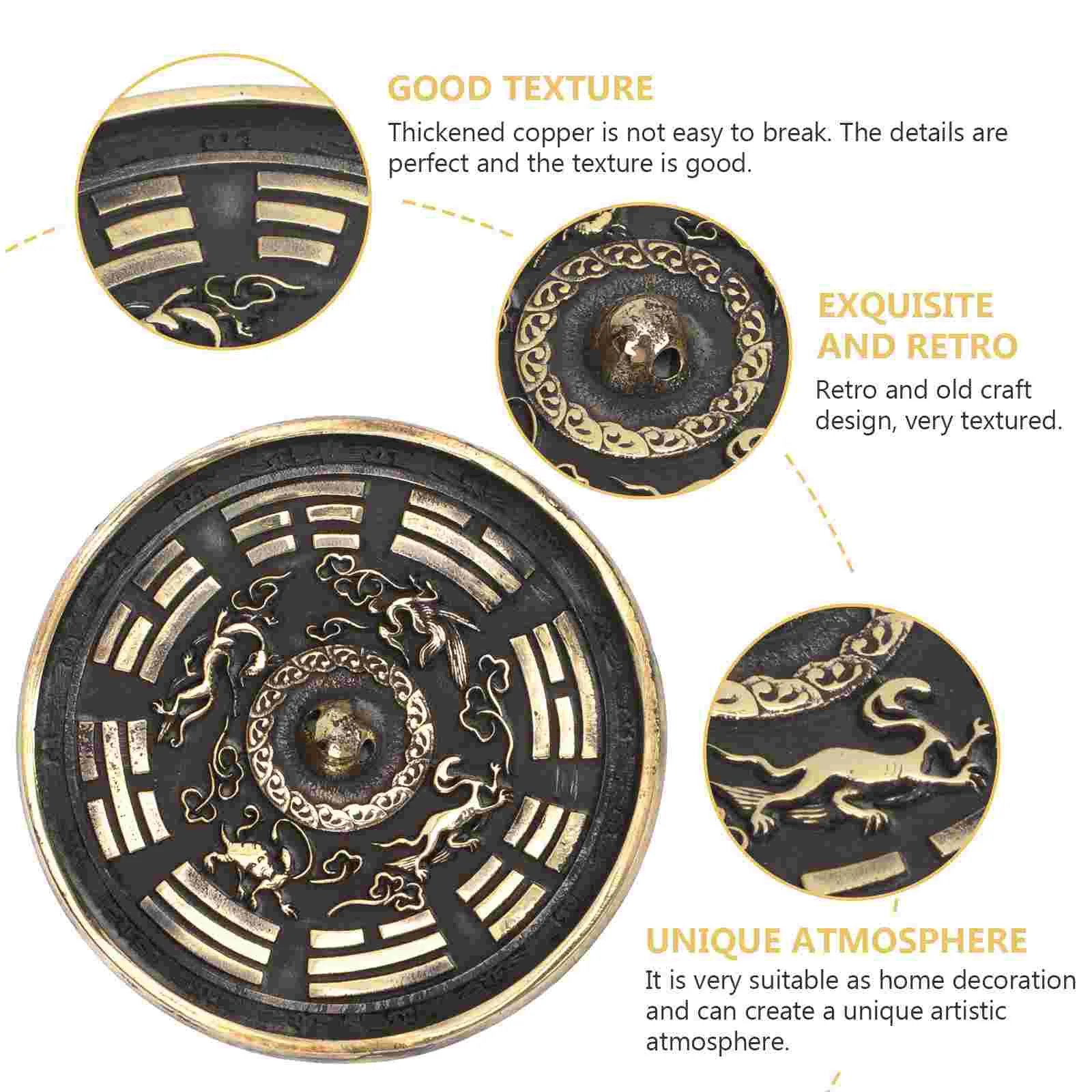 Сливовый боссом бронзовое зеркало домашний декор экзорцизм орнамент медь восемь