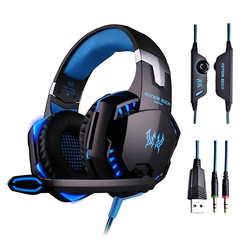 

Game Headphones Gaming Headsets Bass Stereo Over-Head Earphone Casque PC Laptop Microphone Wired Headset For Computer PS4 Xbox