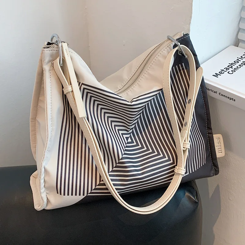 

Women Big Capacity Canvas Over Shoulder Bag Female Casual Korean High Street Ins Fashion Roomy Fabric Cloth Everyday Handbag