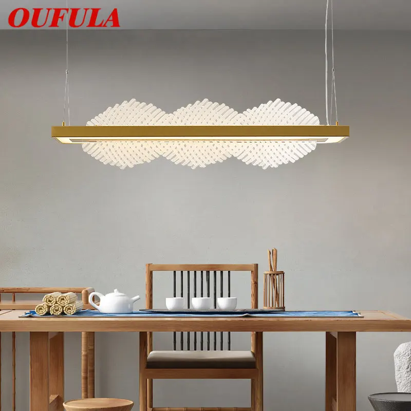 

OUFULA LED Modern Pendant Lamp Chinese Creative Simplicity Design Gold Ceiling Chandelier Light For Home Tea House Dining Room