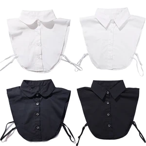 Imported Women Detachable Cotton Fake Collars for uniform Sweater Sharp / Round Shaped Neck Blouse Shirt Coll