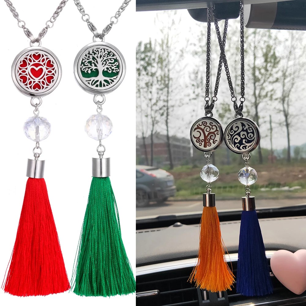 Автомобильное Дерево жизни подвеска Капельное эфирное масло парфюмерный диффузор автомобильное украшение из нержавеющей стали бриллианты ювелирные изделия