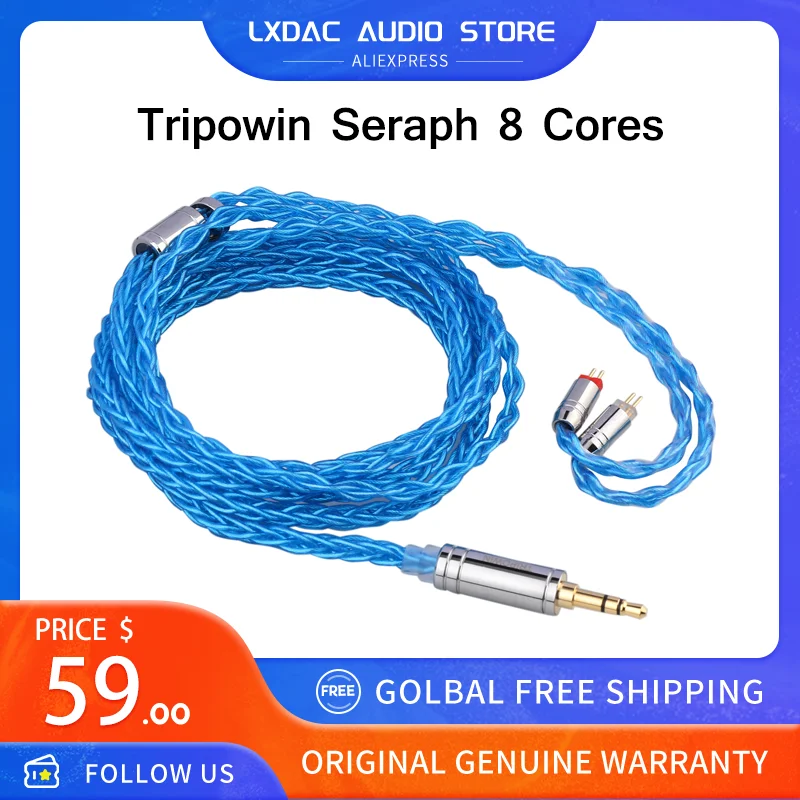 

8-жильный кабель Tripowin Seraph IEM 28AWG, посеребренный Сменный кабель для наушников, ПВХ крышка для внутриканального монитора, аудиофила