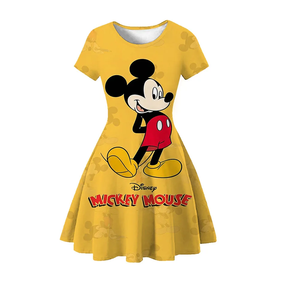 

Mickey Mouse Princess Dress For Girls Disney Minnie Kiss Birthday Party Princess Dress Up Casual Sleeveless Girls