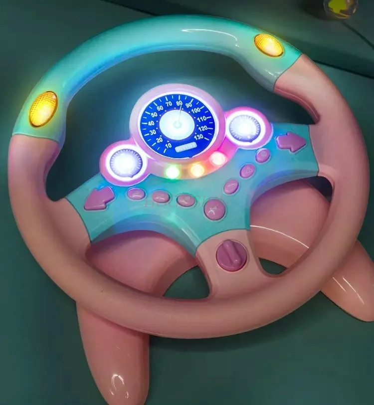 

Children's co pilot steering wheel baby rear seat car simulation driving girlfriend driving puzzle toy