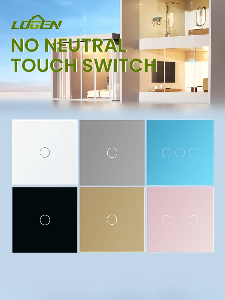 Сенсорный переключатель Logen 1 канал без нейтрального провода настенный