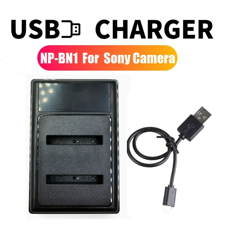 

NP-BN1 зарядное устройство со светодиодной подсветкой и двумя USB-портами для камеры Sony DSC-QX10 DSC-T99 T110 DSC-TF1 TX7 TX9 TX10