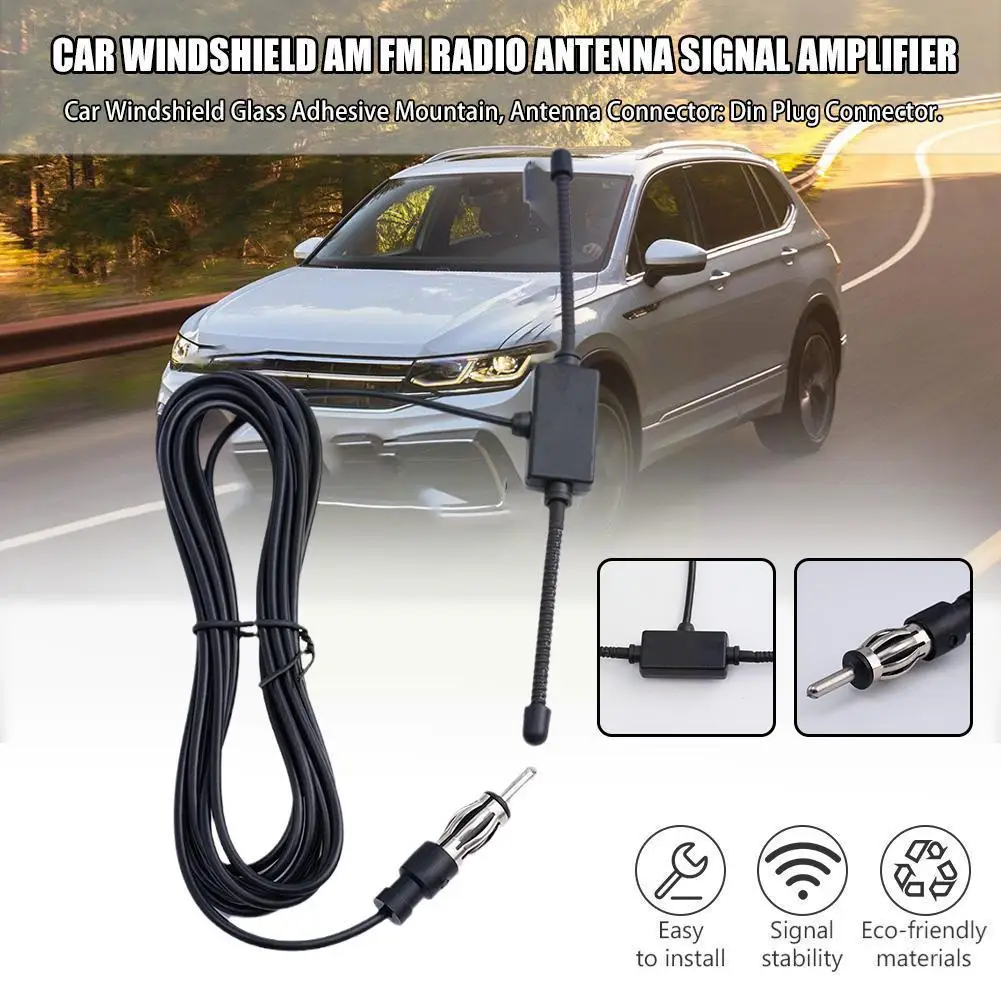 

Car Windshield AM FM Radio Antenna Signal Amplifier 12V Hidden Antenna Booster Radio Truck 5DB Active Antena P9W6