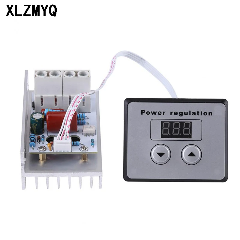 10000 Вт SCR цифровой регулятор напряжения, контроль скорости двигателя, 220 В переменного тока, диммер, электрический утюг, термостат для духовки, 80 А с радиатором