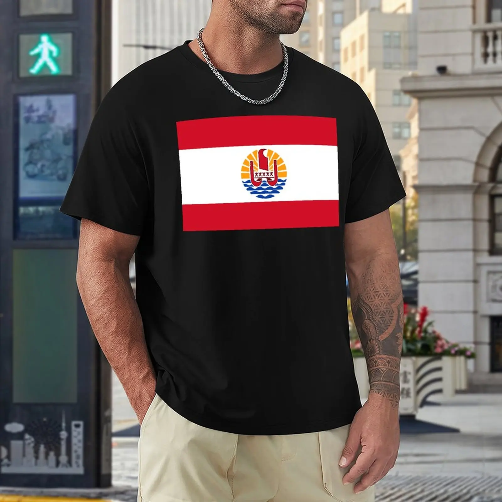 

T-shirts Flag of French Polynesia Casual Graphic Travel Eur Size High Grade