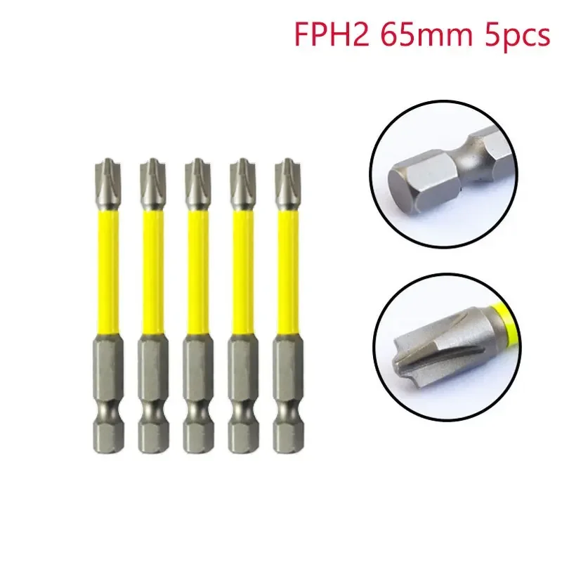 FPH2 5 шт. магнитные крестовые отвертки 65/110 мм для электриков, розетки, выключатели, автоматические выключатели, электрическая ударная отвертка
