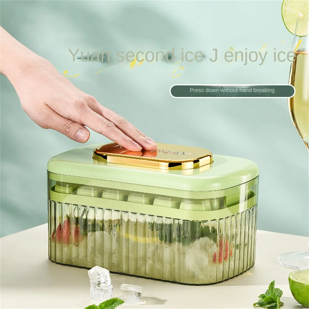 

Refrigerator Ice Storage Box Set One Key Press Type Ice Blocks Make Storage Mold Food Grade Silicone Household Kitchen Tools