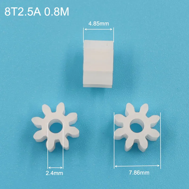 

Пластиковые шестерни 8T 2.5A 0.8M