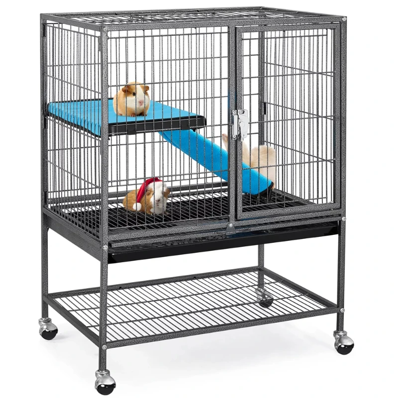 

Rolling Metal Animal Cage with Removable Ramp & Platform for Adult Rats/Ferrets/Chinchillas/Guinea Pigs