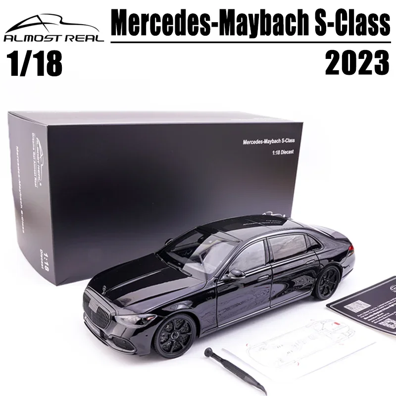 Почти настоящий 1/18 Mercedes-Maybach S680 2023 игрушка из черного сплава с обсидианом