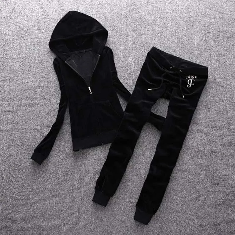 Женский велюровый спортивный костюм толстовка с капюшоном и брюки-карандаш