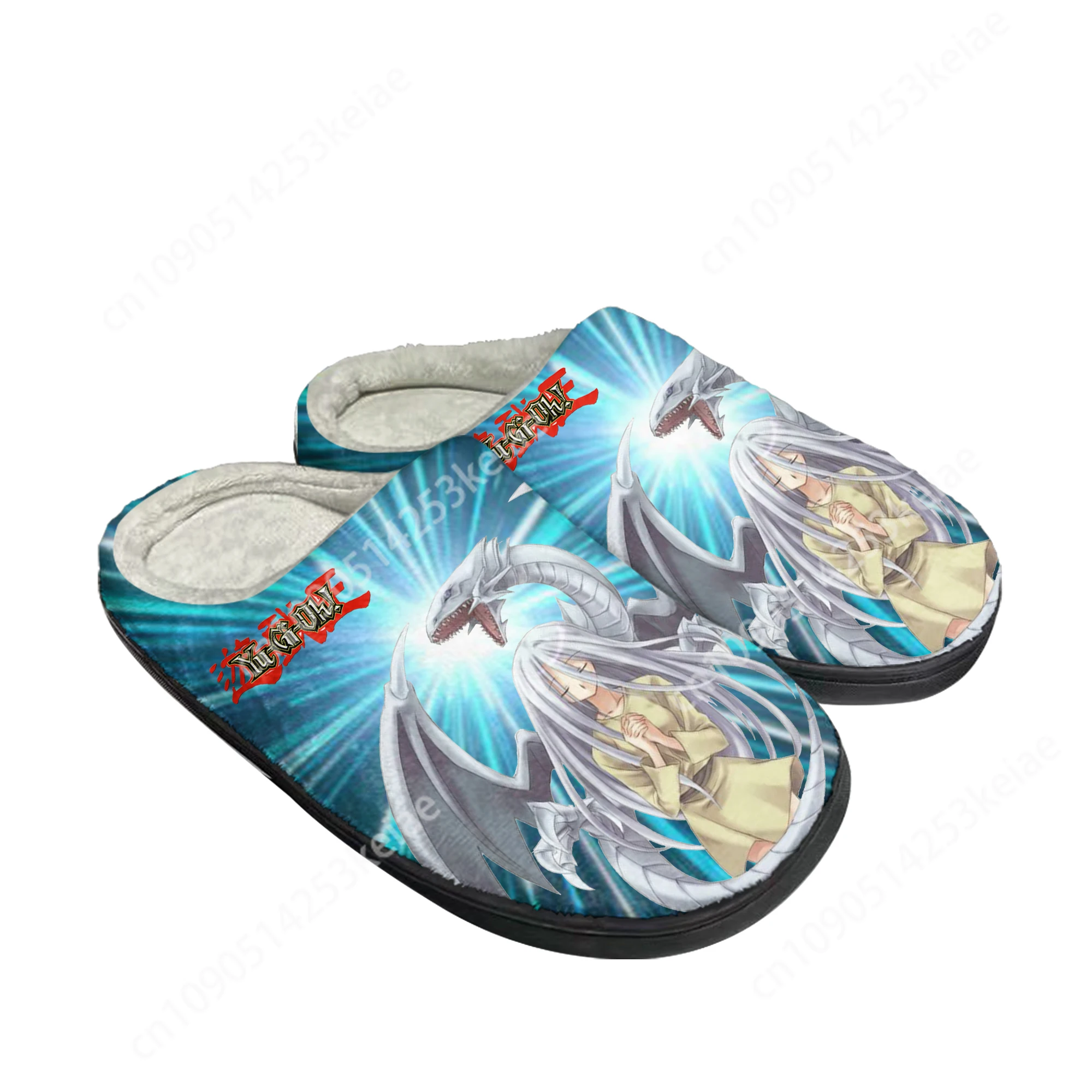 Yu-Gi-Oh Seto Kaiba Blue Eyes White Dragon Домашние хлопковые тапочки на заказ Мужские и женские