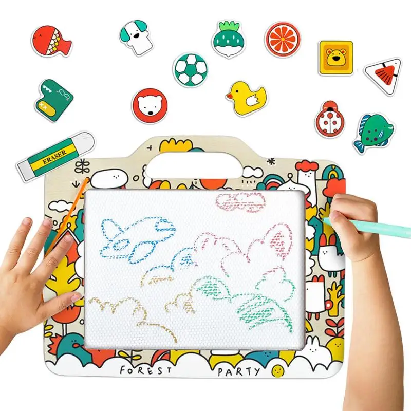 

Magnetic Doodle Pad Writing Tablet For Toddler Magnetic Writing Board For Kids Erasable Sketching Pad Wooden Double Sided