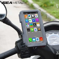 motorcycle rear view mirror phone holder waterproof phone bag case cover bicycle handlebar cell phone mount for samsung xiaomi