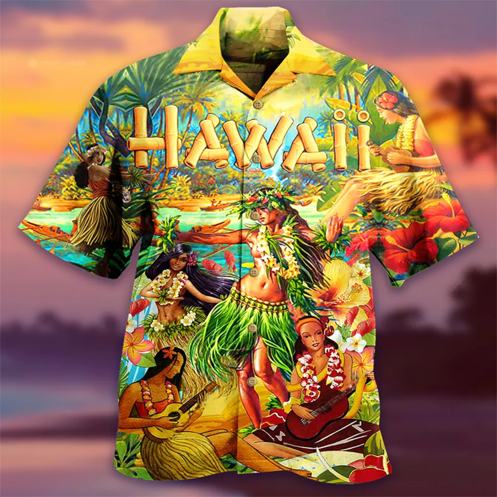 

2022 Summer Shirts Hawaiian Men's Shirts Harajuku Vintage Oversized Men's Clothing Beach Loose Prom Printing Unisex Trend Tops