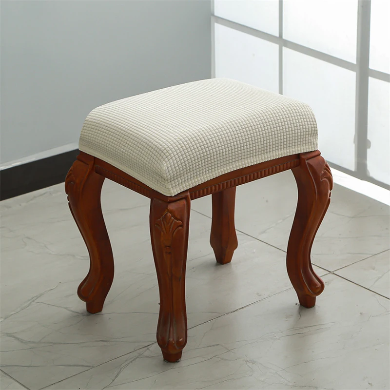 1PC Stool Cover Chair Cover Dressing Stool Cover Elastic Chair Protector Slipcover Removable Dust Covers Square Seat Covers images - 6