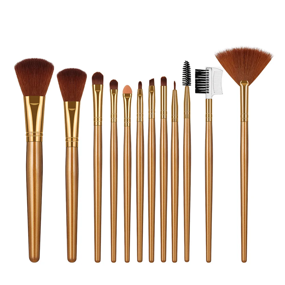 

Набор кистей для макияжа с сумкой, профессиональные косметические кисти, инструменты для бровей, пудры, теней, румян, кисти для макияжа, 12 шт.