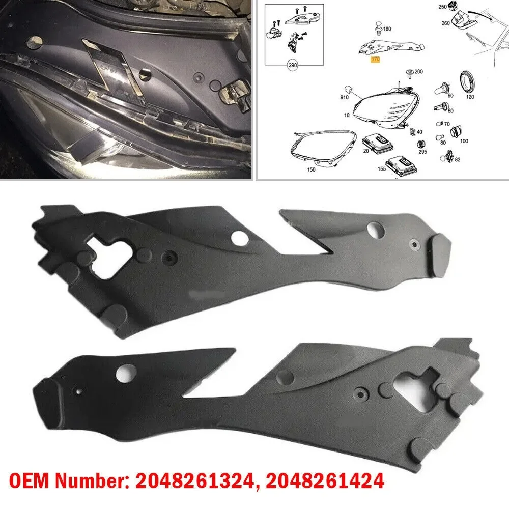 

Для Mercedes Benz W204 C300 C350 2008-2012 2048261424 2048261324 Защитный чехол для левой и правой верхней фары автомобиля, аксессуары