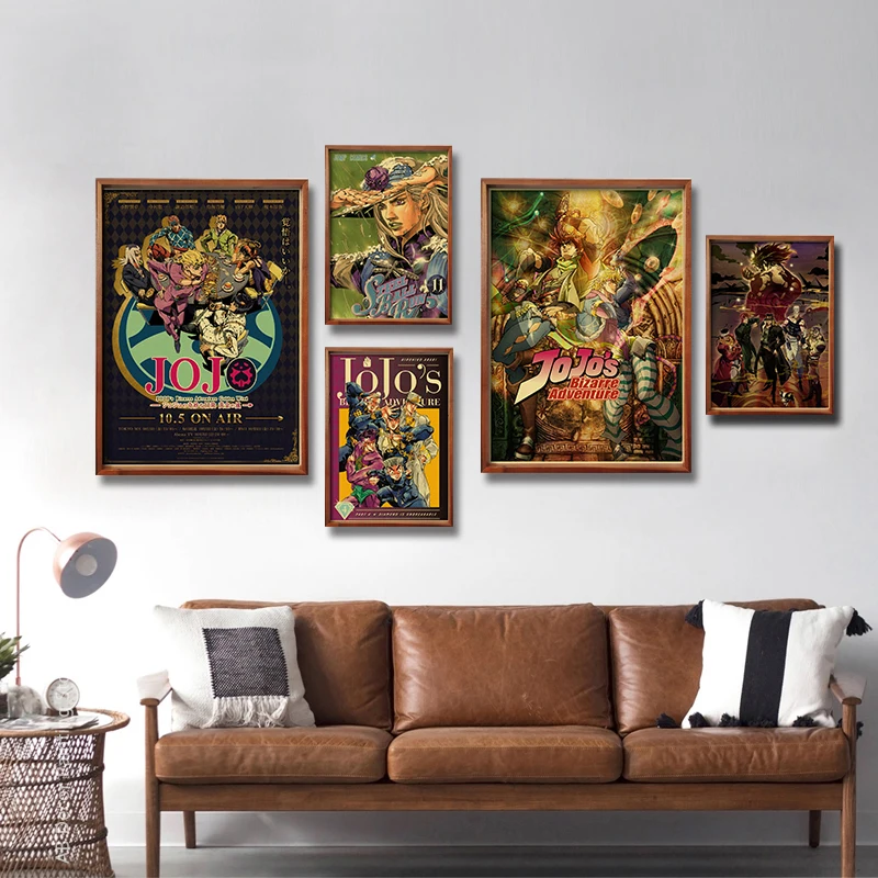 Ретро принты невероятных приключений Джоджо плакат аниме крафт-бумага винтажный
