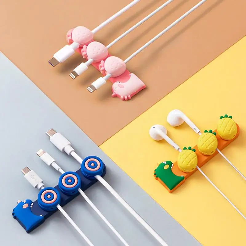 

Magnetic Cable Management Home Cable Holder Desk Wires Organizers with 3 Brackets Self-Adhesive Charging Cable Organizers