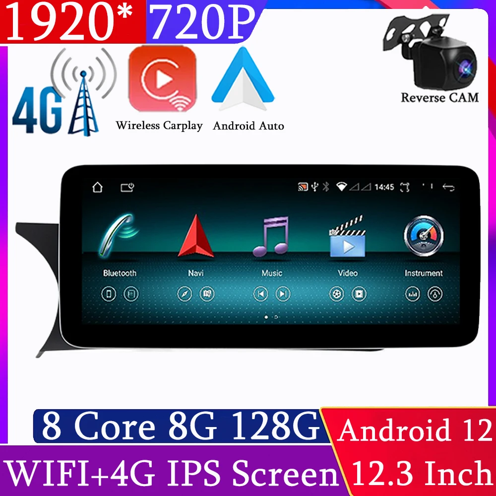 

Автомобильный мультимедийный плеер Android 12 GPS 4G для Mercedes Benz W204 W205 X253 W446 2007-2018 WIFI Carplay BT сенсорный экран